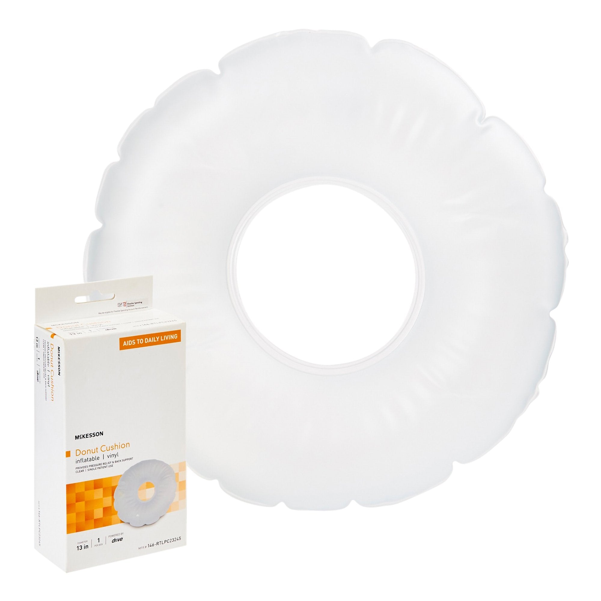 Donut Seat Cushion McKesson 13 Inch Diameter X 3 D Inch Vinyl, Packaging Type- Each