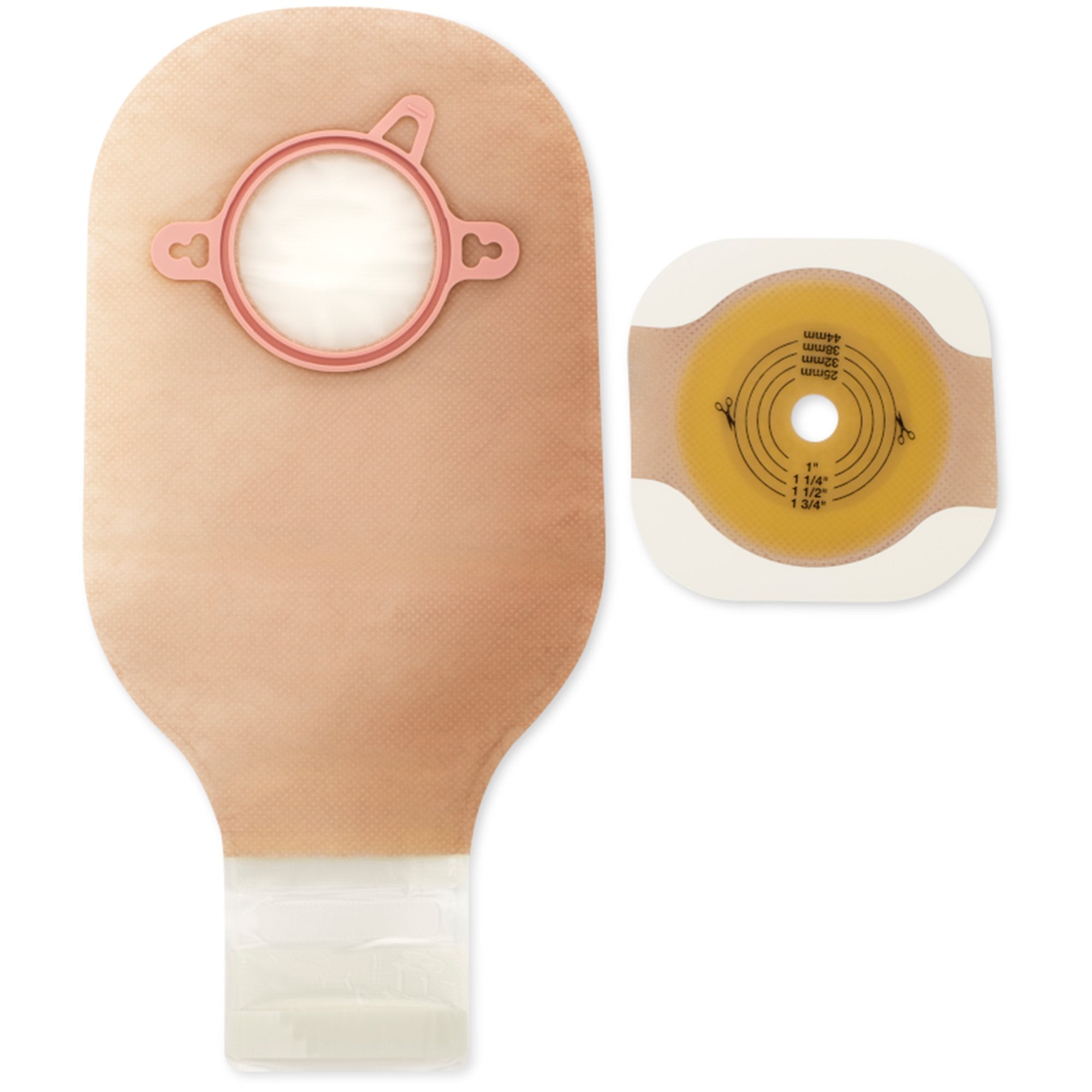 Ileostomy / Colostomy Pouch New Image Two-Piece System 12 Inch Length Flat, Trim to Fit up to 1-3/4 Inch Stoma Drainable