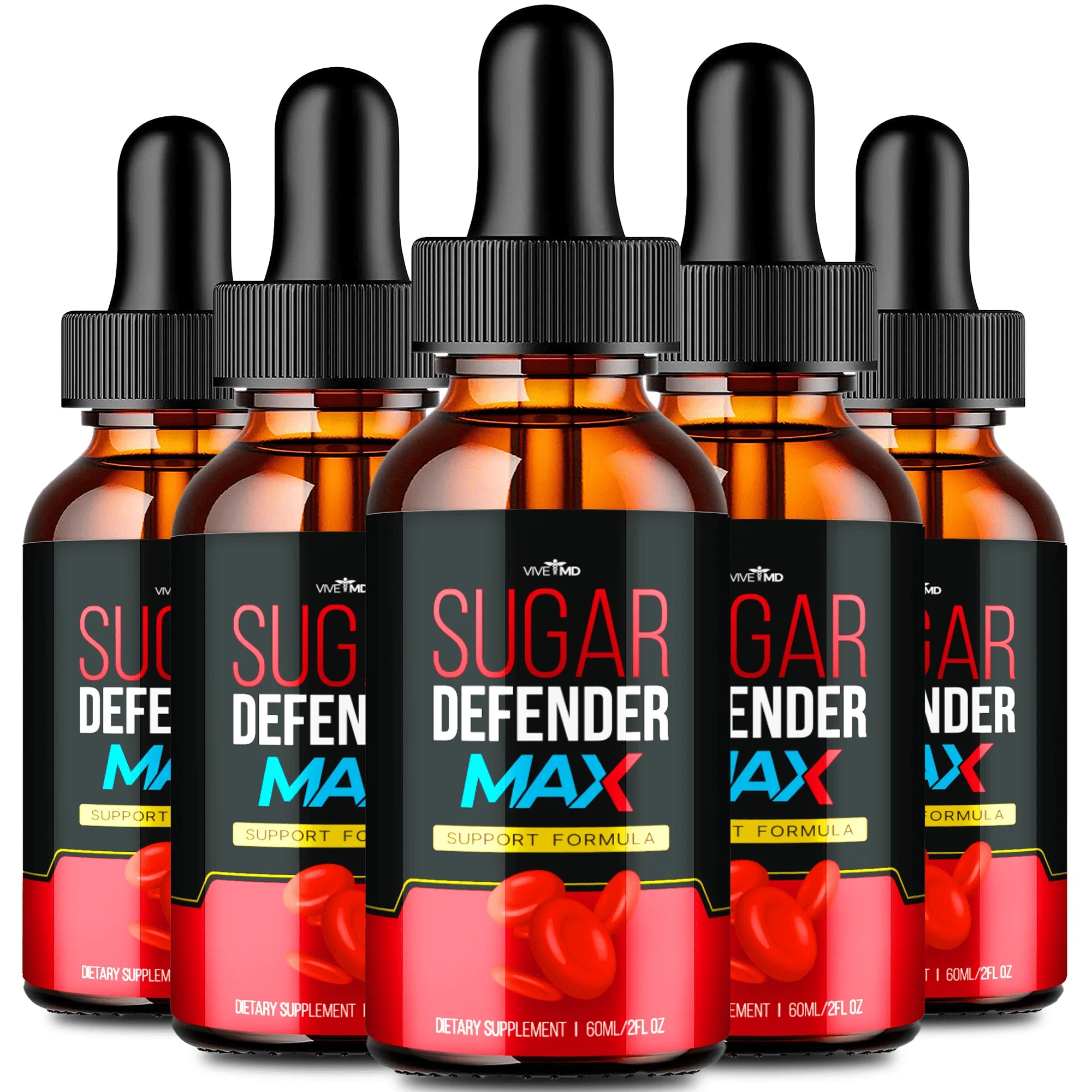 Sugar Defender Drops Max - Sugar Defender 24 Drops Max for Maximum Strength - Sugar Defender Drops Reviews, Sugar Defender Liquid, Sugar Defender Supplement Advanced Formula (5 Pack)