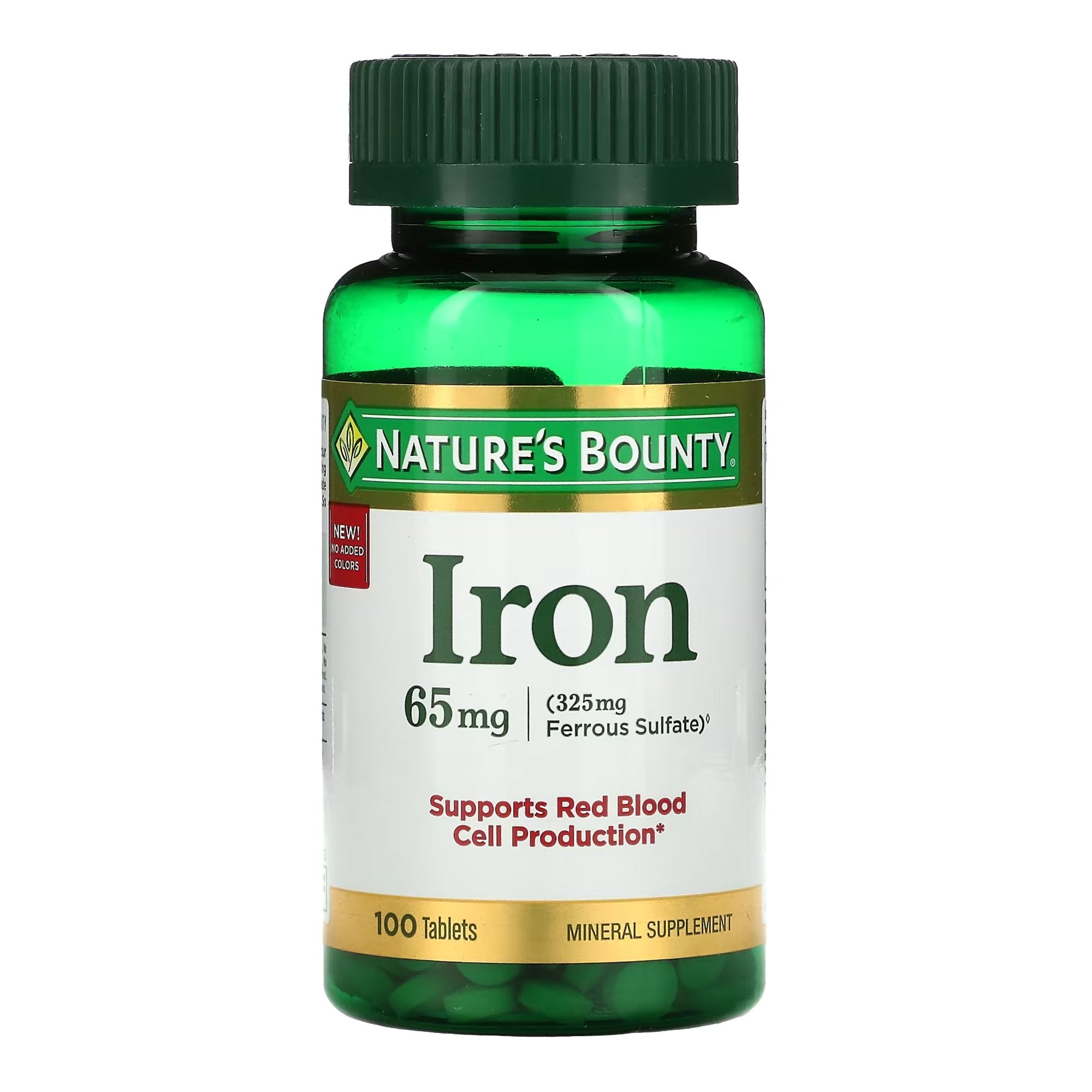 Mineral Supplement Nature's Bounty® Iron 65 mg Strength Tablet 100 per Bottle