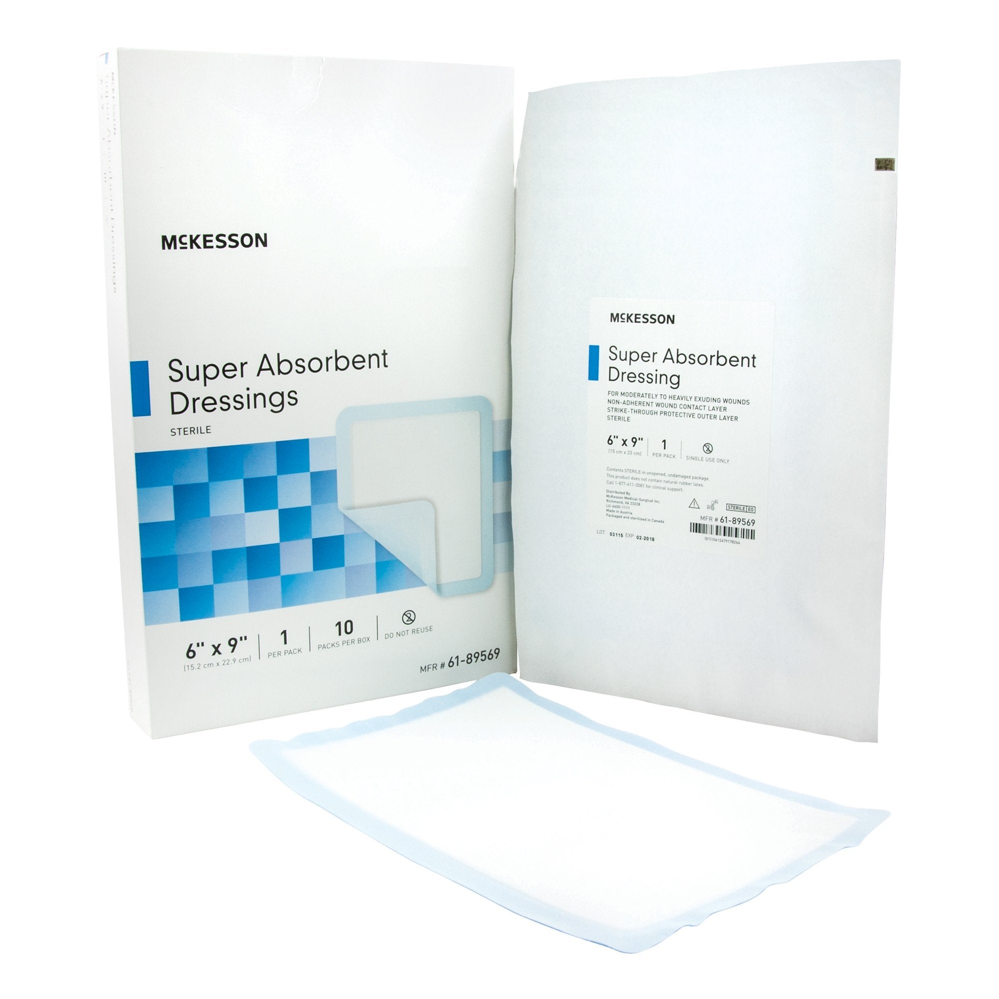 Super Absorbent Dressing McKesson 6 X 9 Inch Rectangle