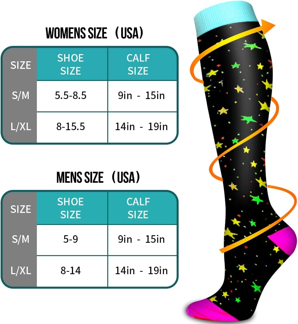 Copper Compression Socks for Women and Men(6 Pairs) Best Support for Running, Athletic, Travel