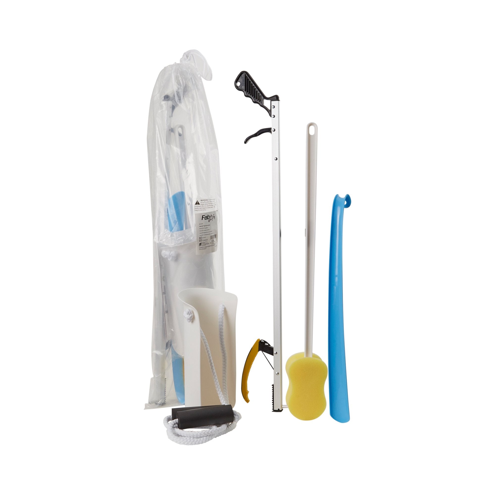 ADL Hip / Knee Equipment Kit FabLife Standard Reacher   26 Inch Length / Shoehorn   18 Inch Length