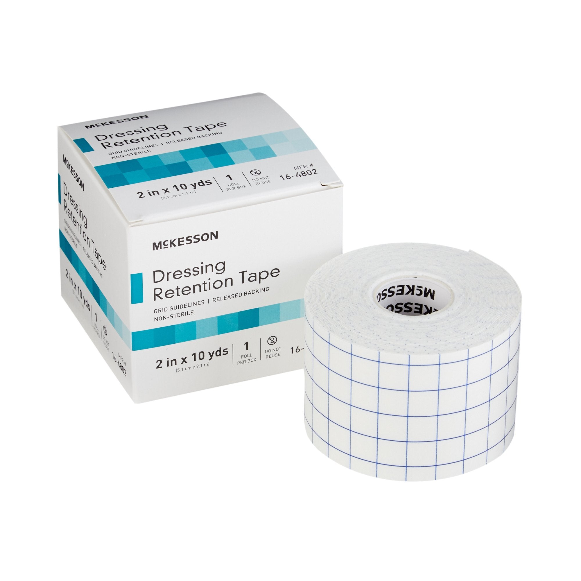 Water Resistant Dressing Retention Tape with Liner McKesson White 2 Inch X 10 Yard Nonwoven / Printed Release Paper NonSterile, Packaging Type- Box