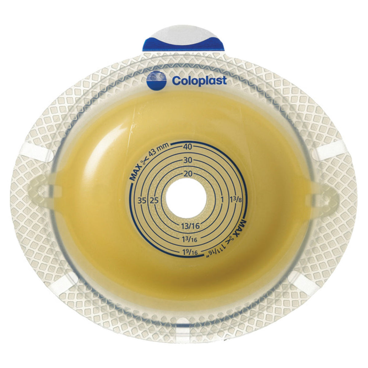 Ostomy Barrier SenSura Flex Xpro Trim to Fit, Standard Wear Double Layer Adhesive 50 mm 70 mm Flange Yellow Code System 5/8 to 2-1/8 Inch · Box of 5