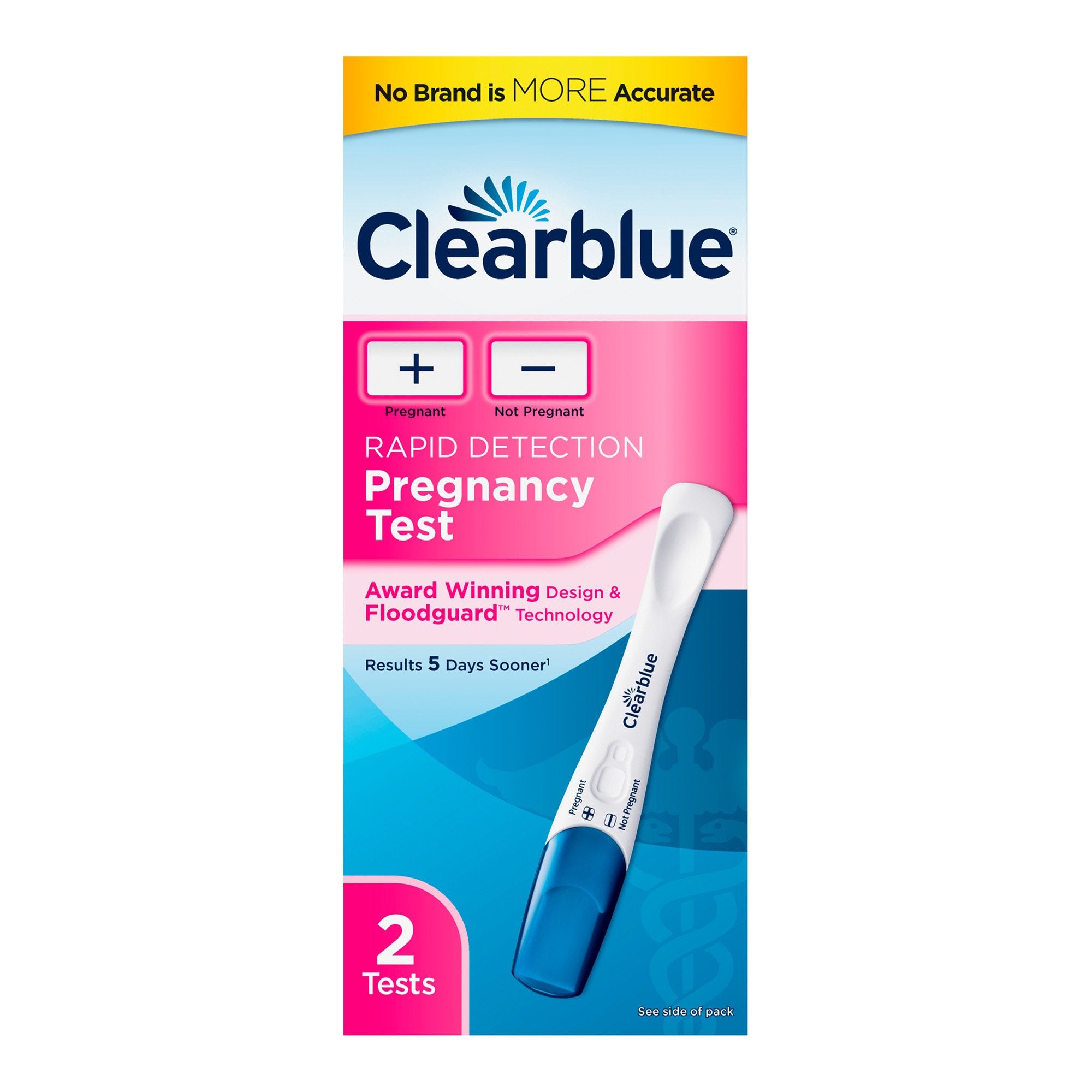 Reproductive Health Test Kit Clearblue hCG Pregnancy Test 2 Tests CLIA Waived, Packaging Type- Box