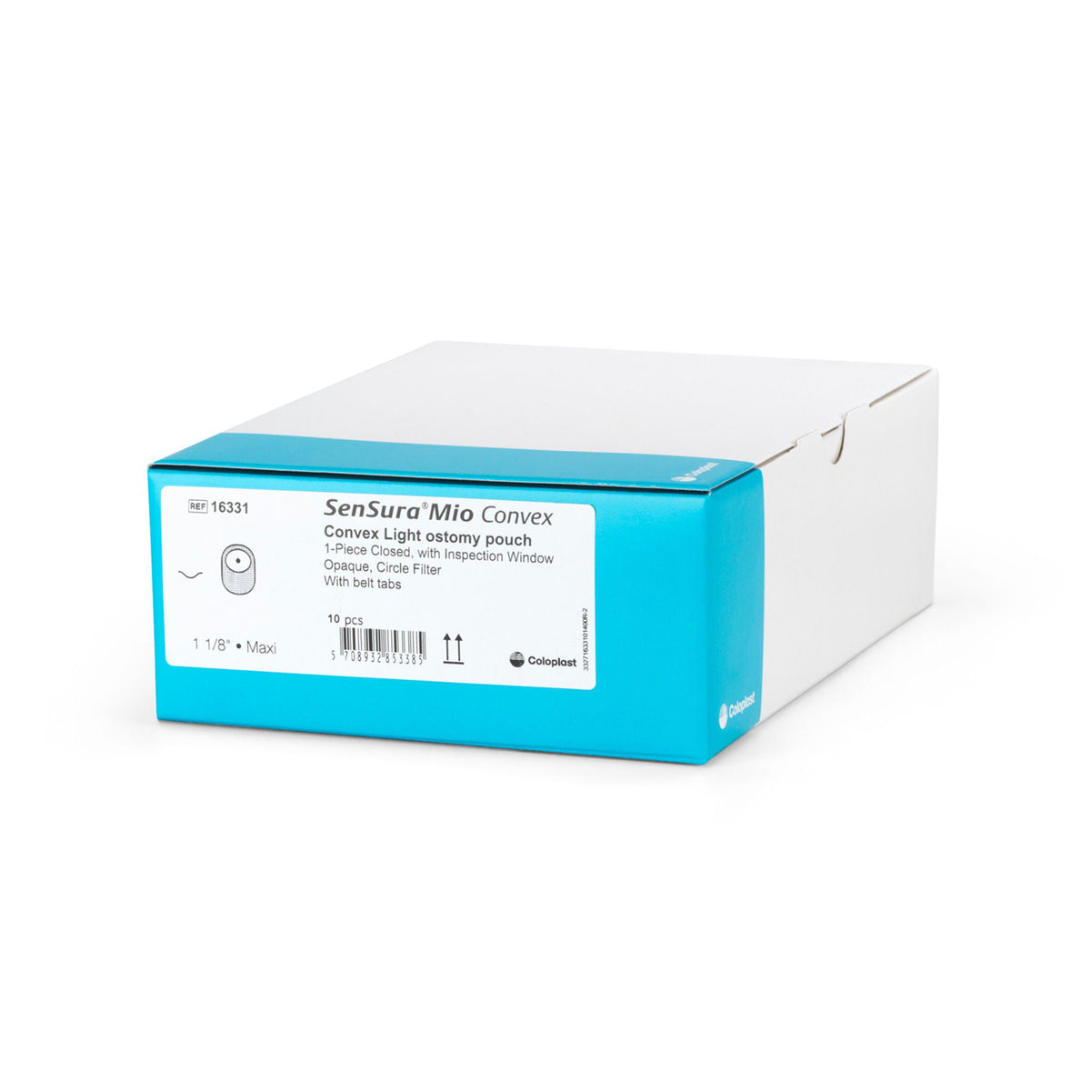 Ostomy Pouch SenSura Mio Convex One-Piece System 8-1/4 Inch Length, Maxi Convex Light, Pre-Cut 1 Inch Stoma Closed End | 10/Box 1-1/8 Inch · Box of 10