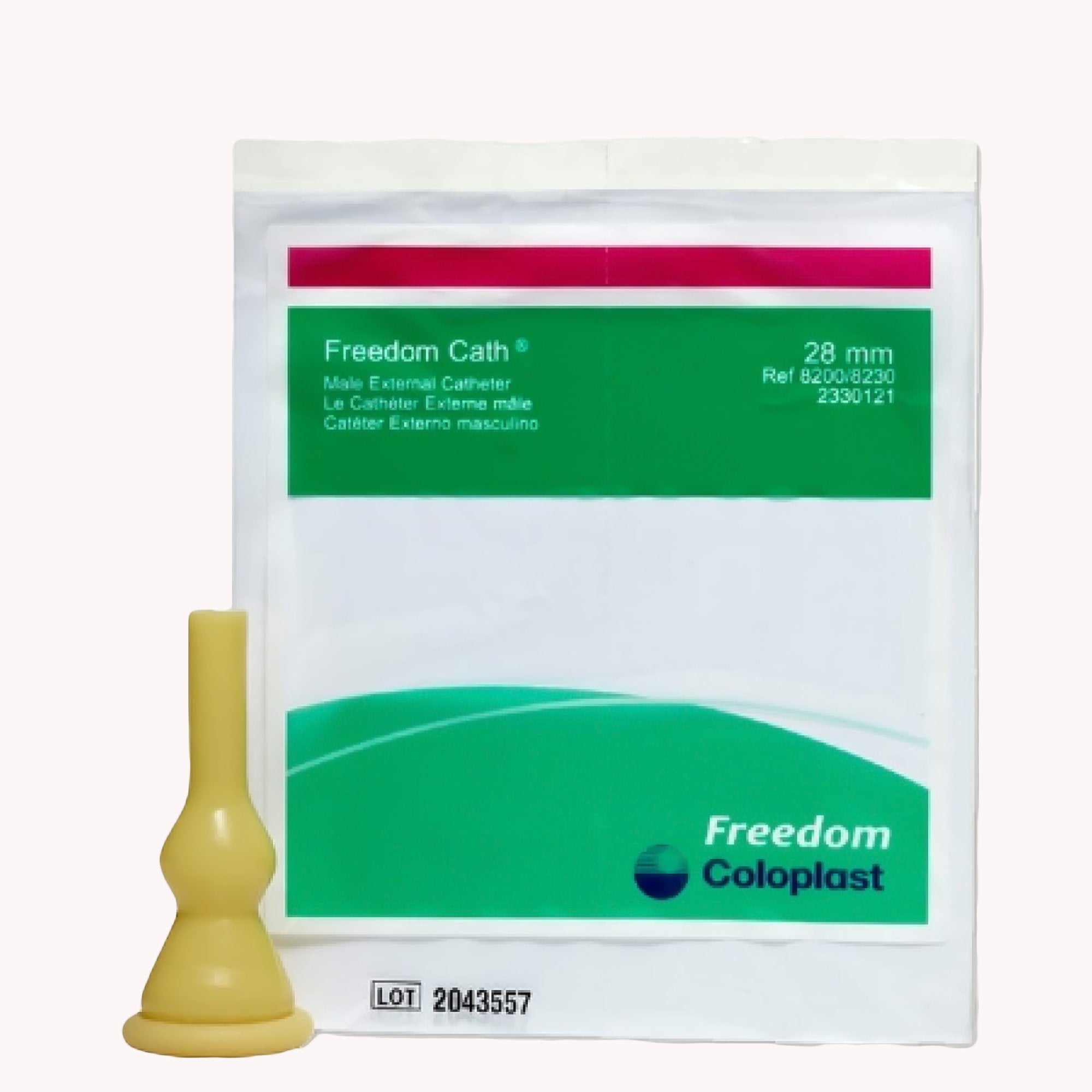 Male External Catheter Freedom Cath Self-Adhesive Latex Medium, Packaging Type- Box