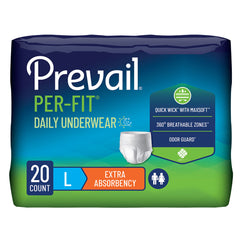 Prevail Per-Fit Extra Absorbent Underwear – Heavy Absorbency, Small–2X-Large Pack / Large