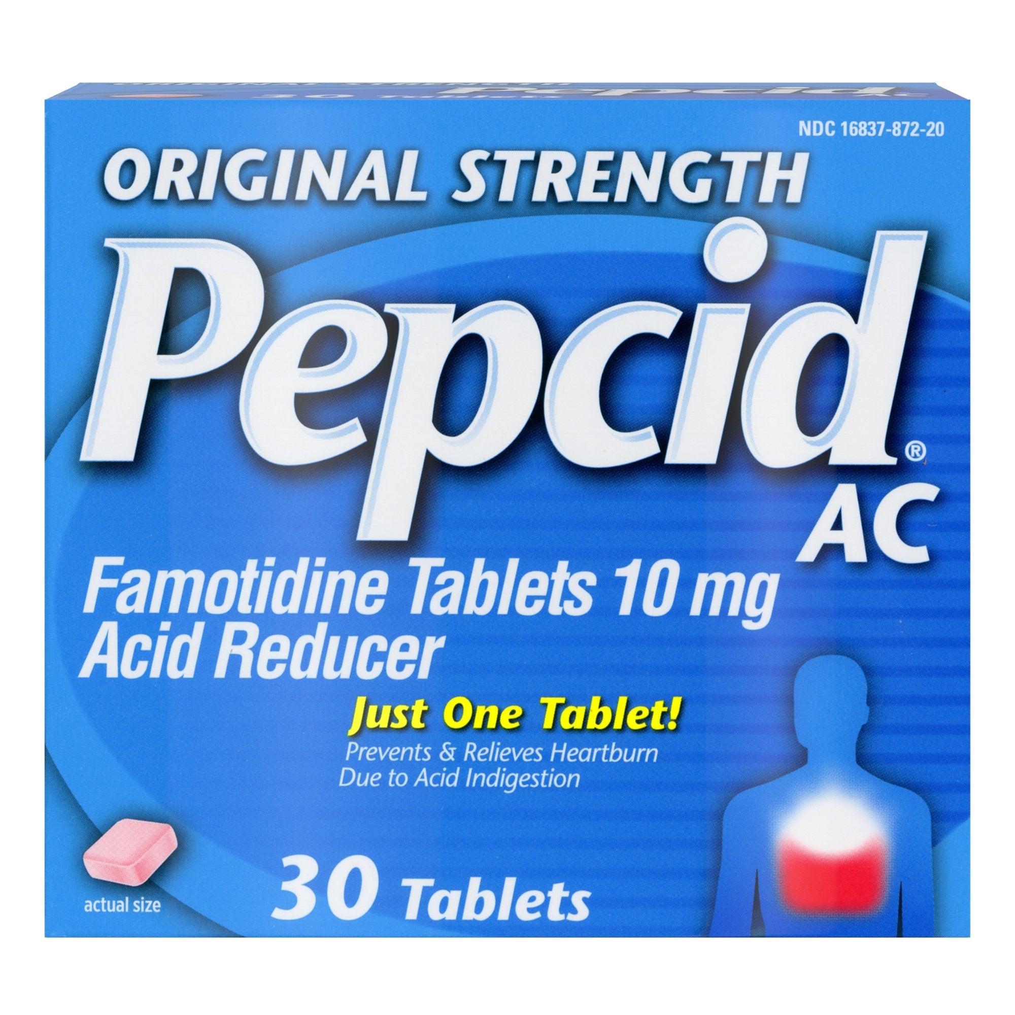 Antacid Pepcid AC 10 mg Strength Tablet 30 per Box, Packaging Type- Case