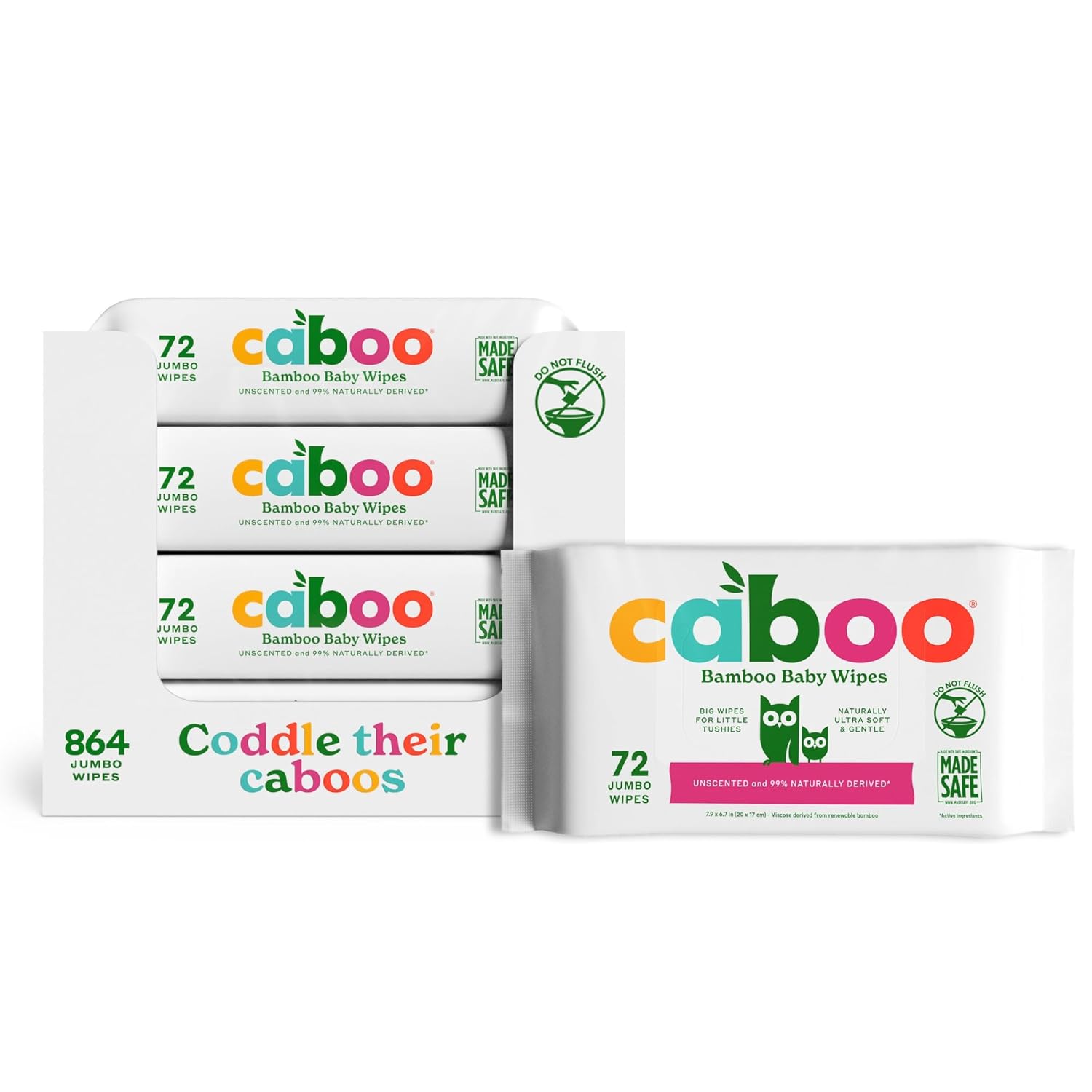 caboo baby wipes bamboo 72 count case of 12 1 count