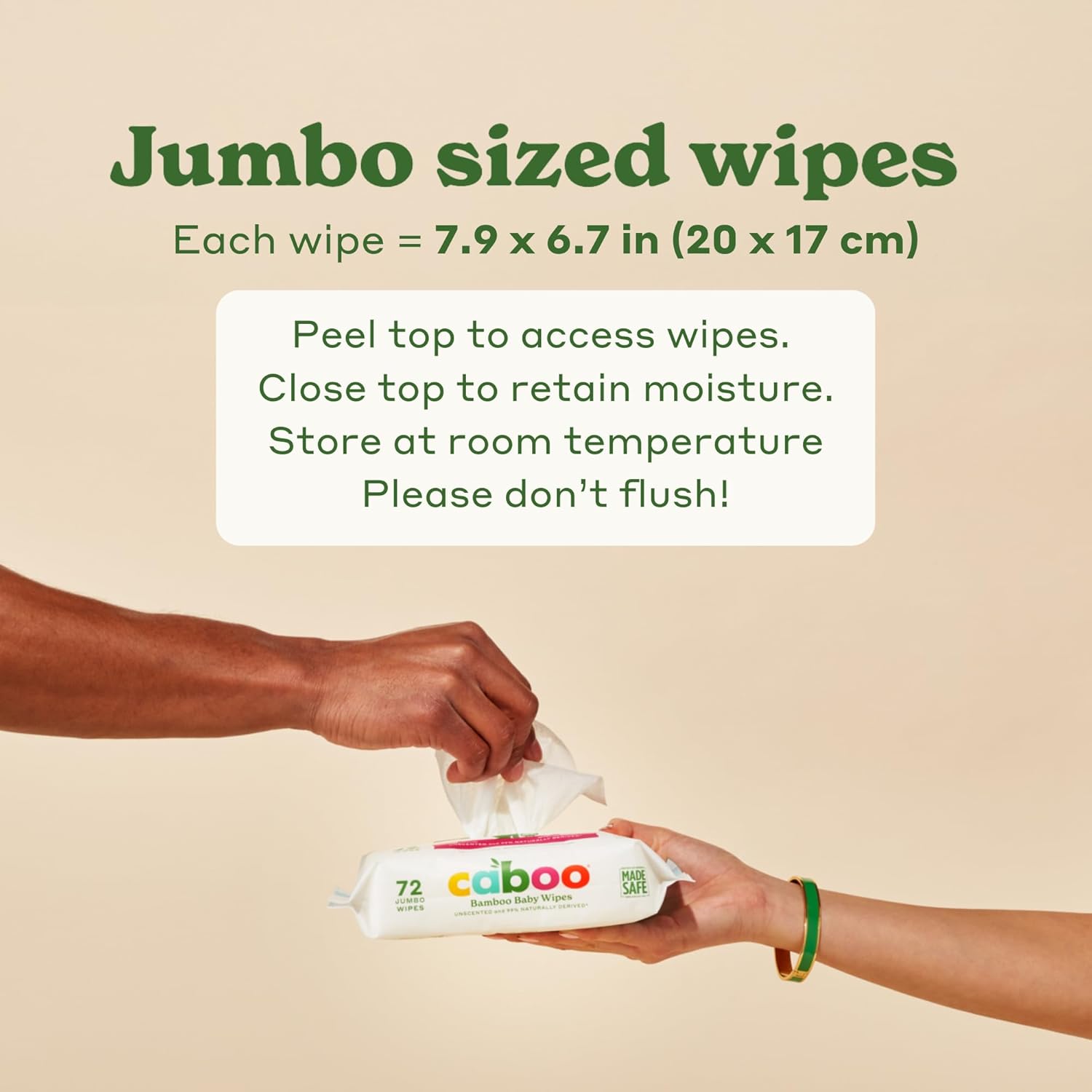 caboo baby wipes bamboo 72 count case of 12 1 count