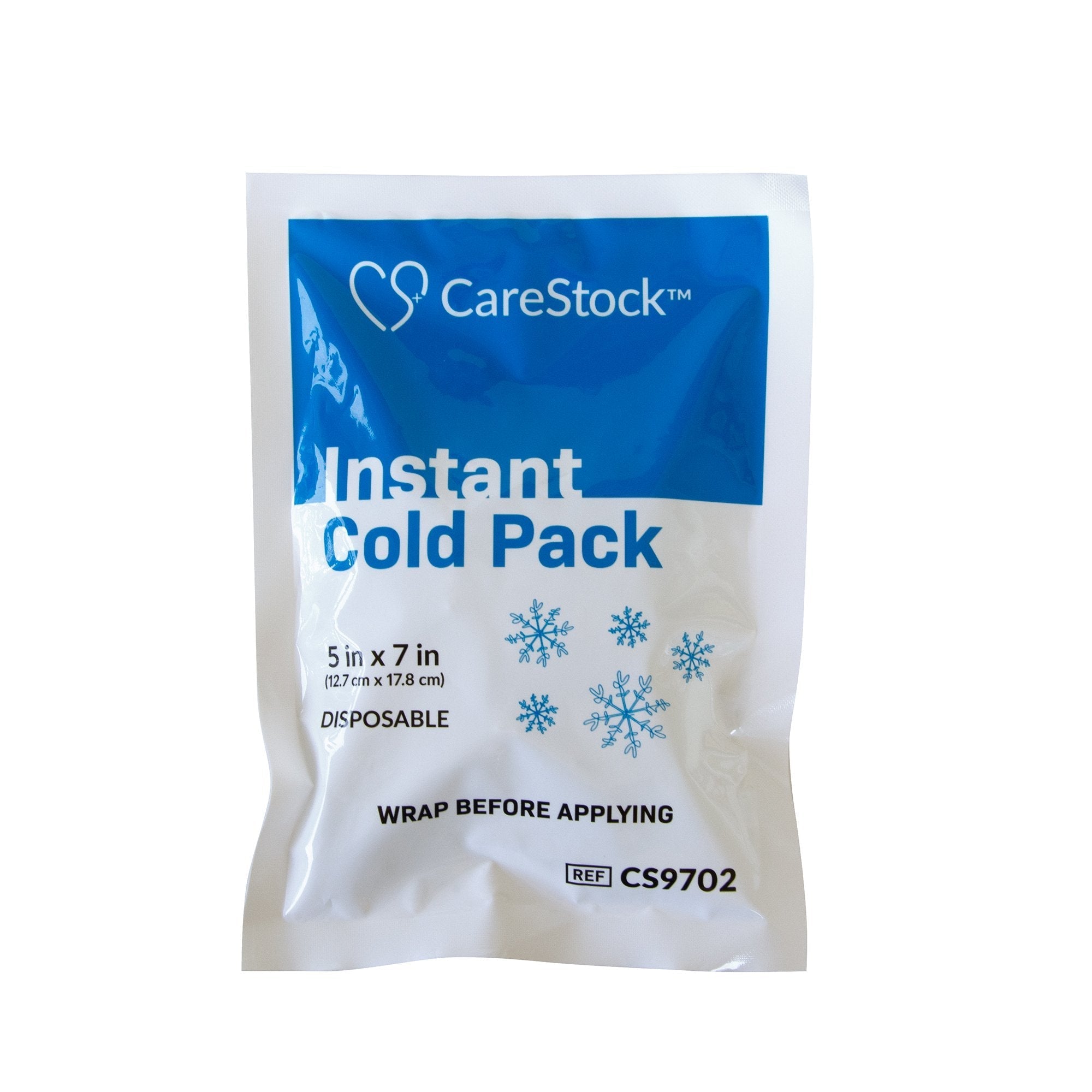 Instant Cold Pack CareStock General Purpose 5 X 7 Inch Calcium Ammonium Nitrate / Water Disposable