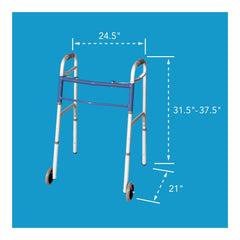carex classics dual button walker with wheels