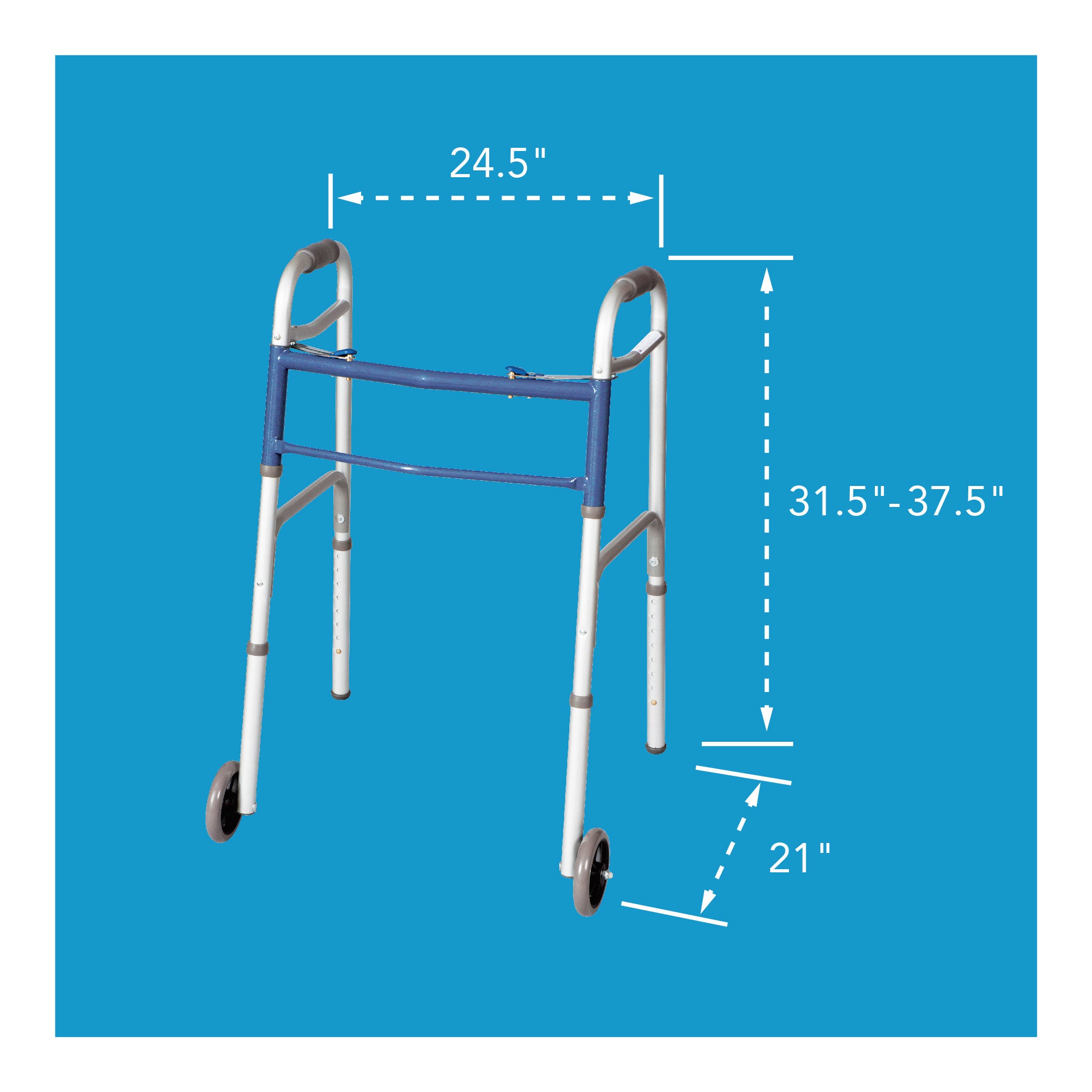 carex classics dual button walker with wheels
