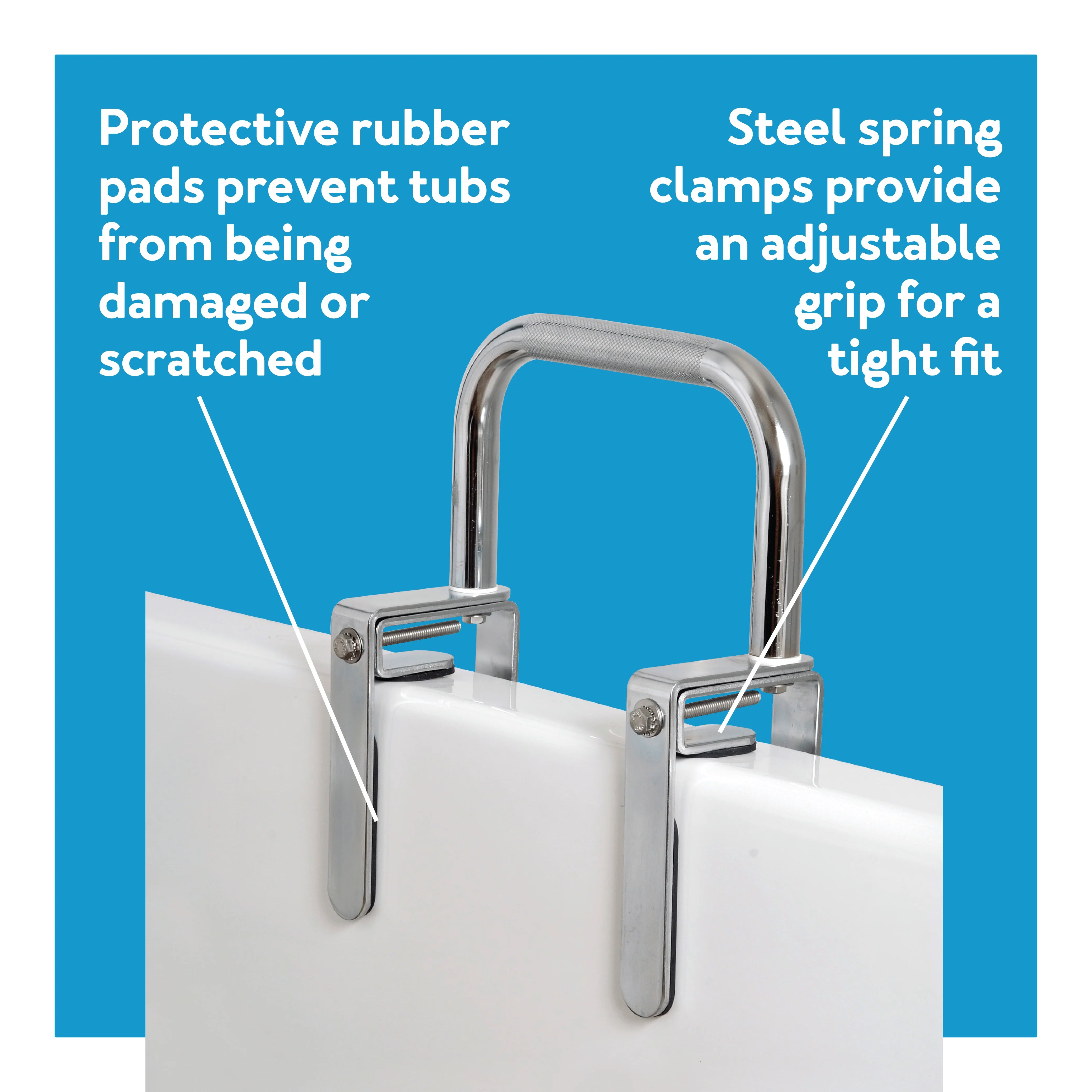 Carex Bathtub Rail With Chrome Finish