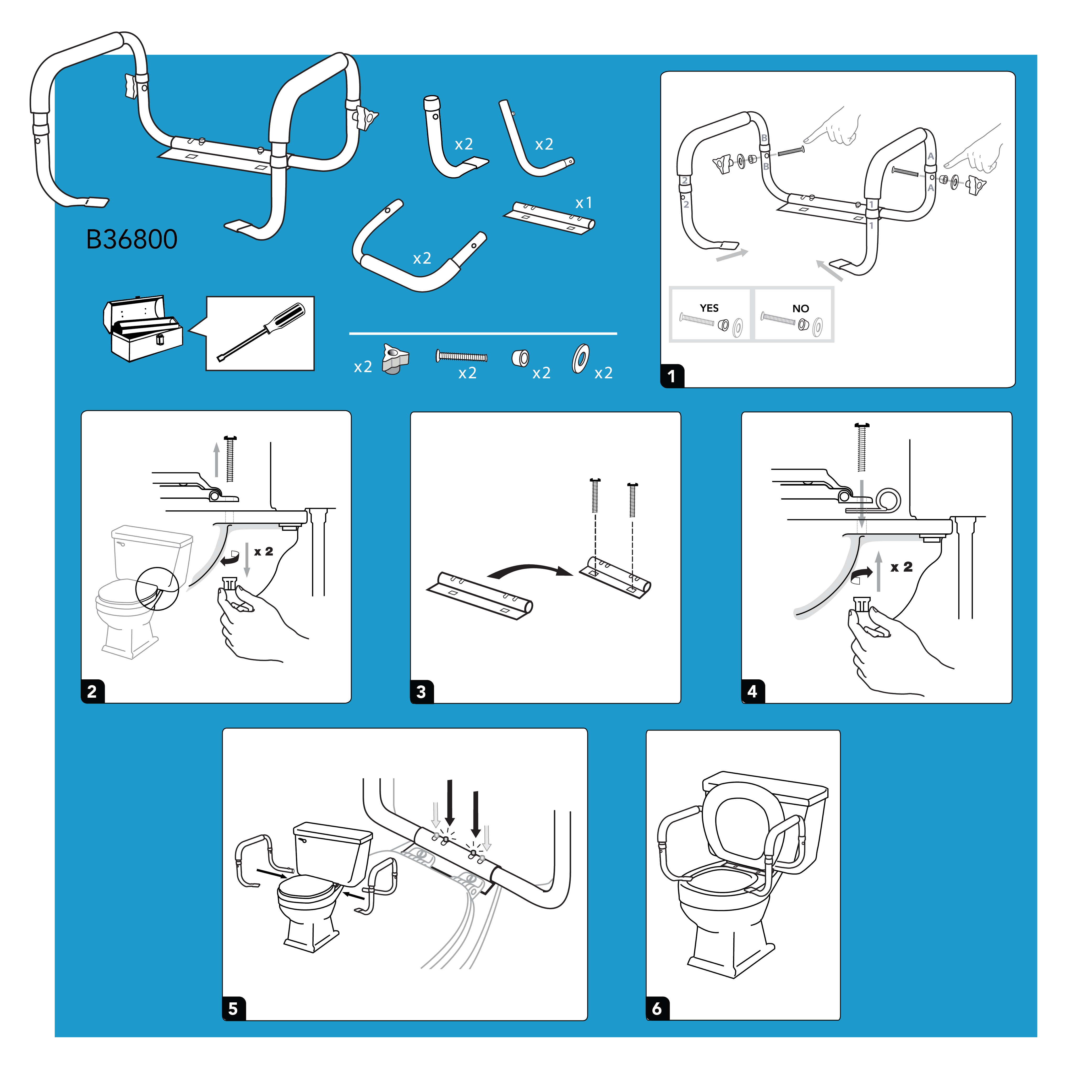 Toilet Support Rail