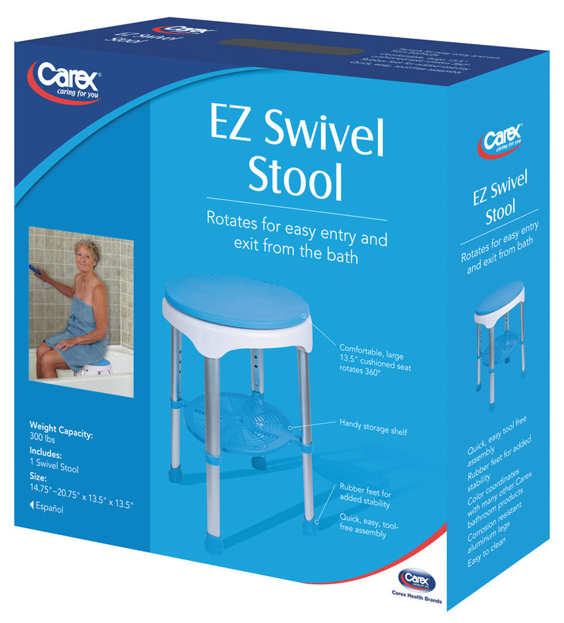 carex ez shower swivel stool
