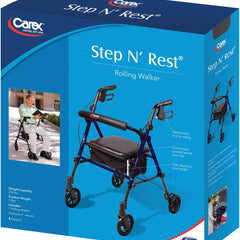 carex step n rest aluminum rollator black