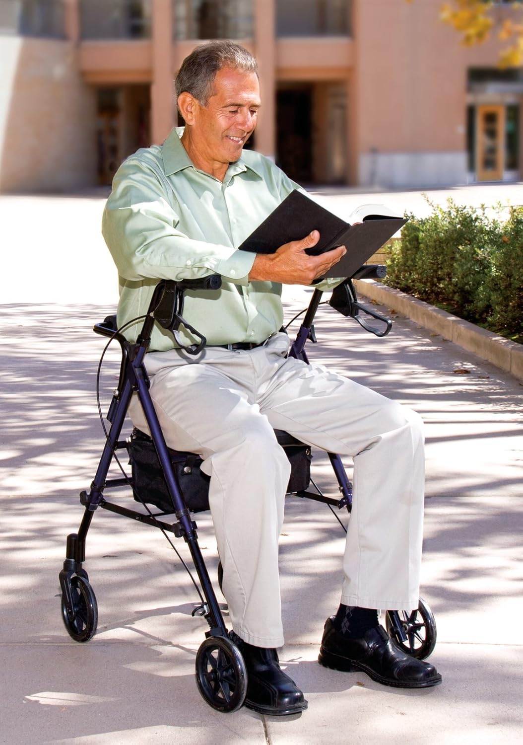 carex step n rest aluminum rollator black