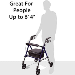 carex step n rest aluminum rollator black