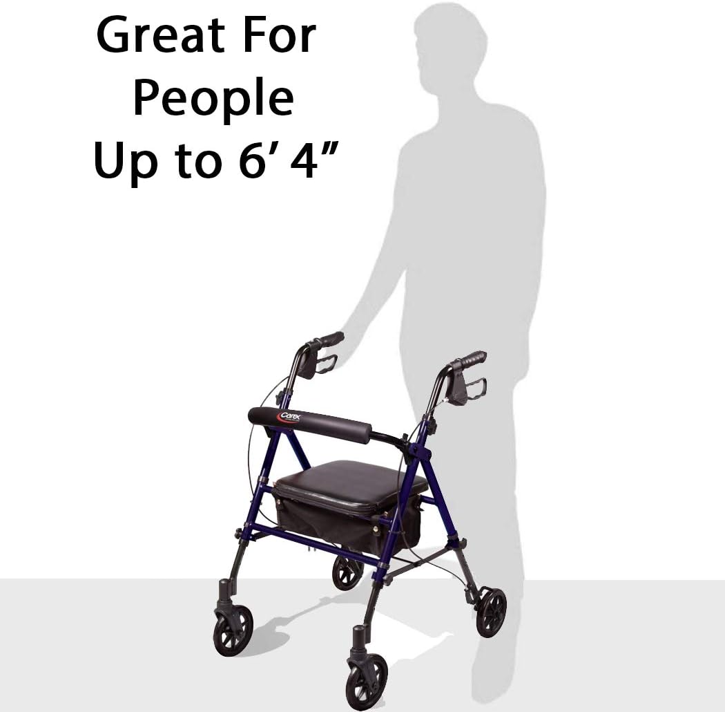 carex step n rest aluminum rollator black