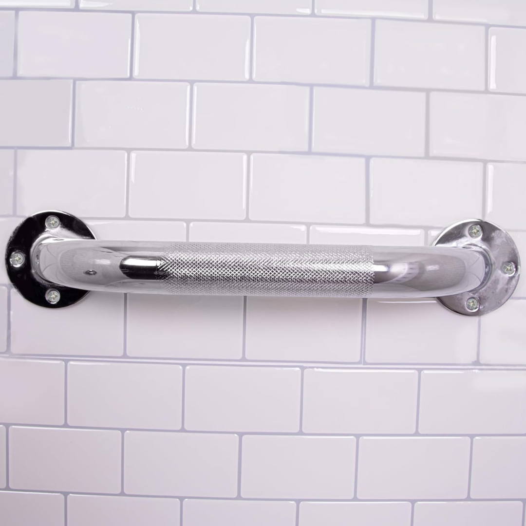 carex textured chrome wall grab bar 12