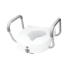 Carex E-Z Lock Raised Toilet Seat W/ Adjustable Armrests