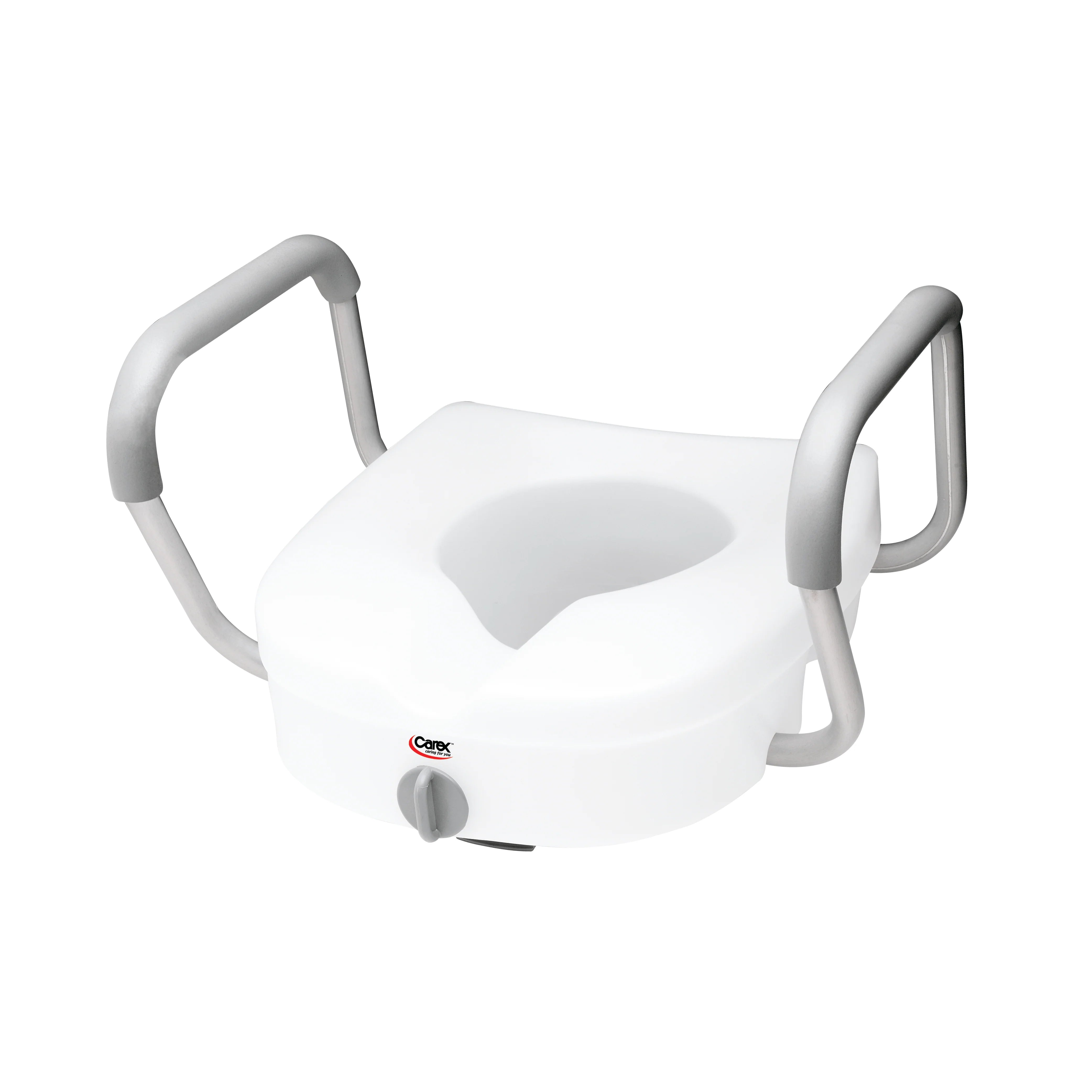 Carex E-Z Lock Raised Toilet Seat W/ Adjustable Armrests