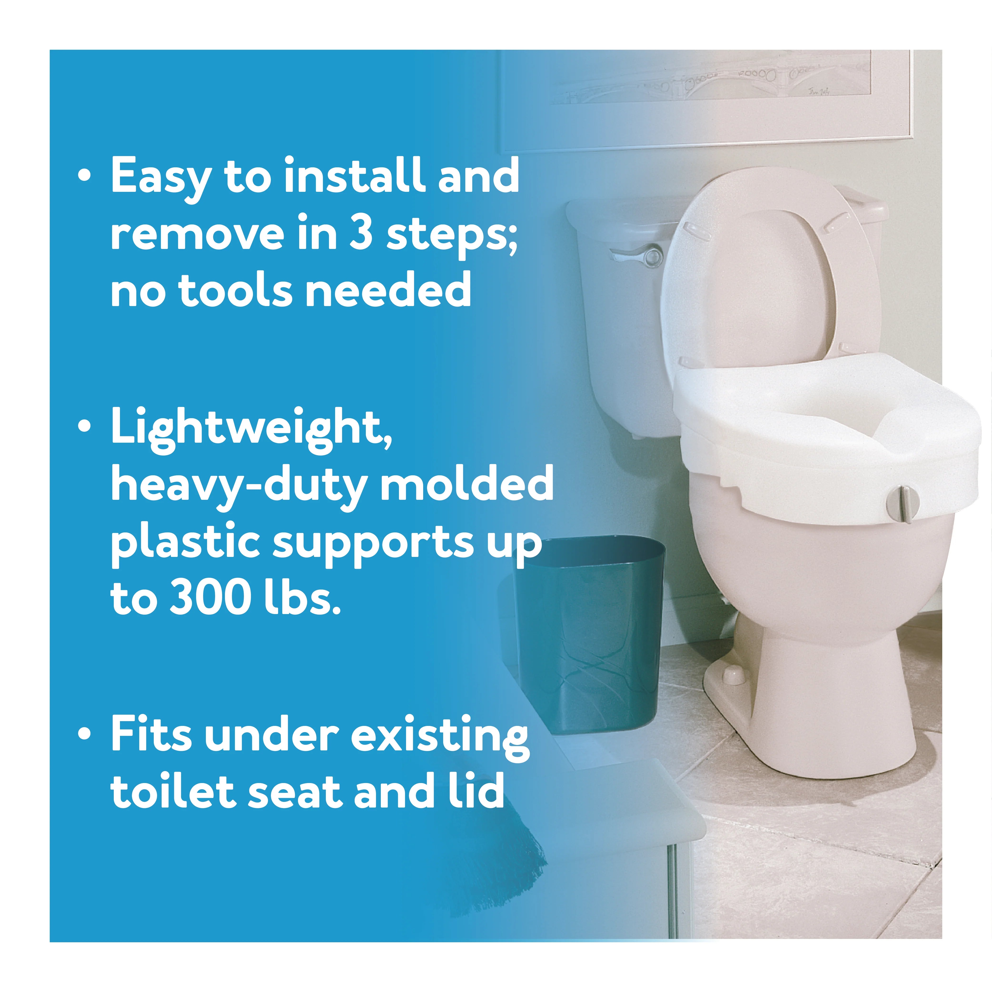 Carex E-Z Lock Raised Toilet Seat