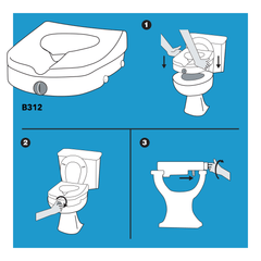 Carex E-Z Lock Raised Toilet Seat