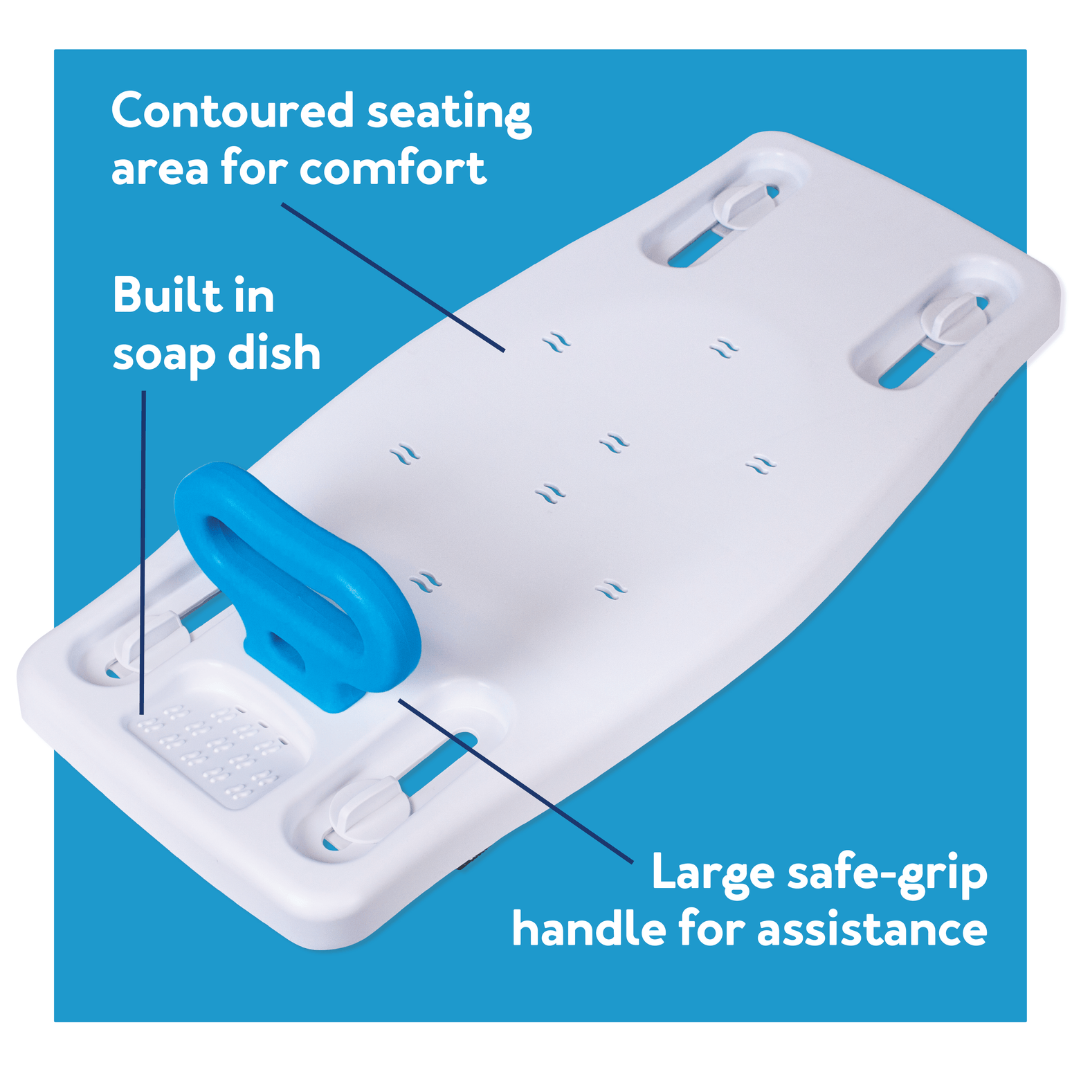 Bath Bench Carex Without Arms Plastic Frame Without Backrest 31 Inch Seat Width 300 lbs. Weight Capacity, Packaging Type- Each