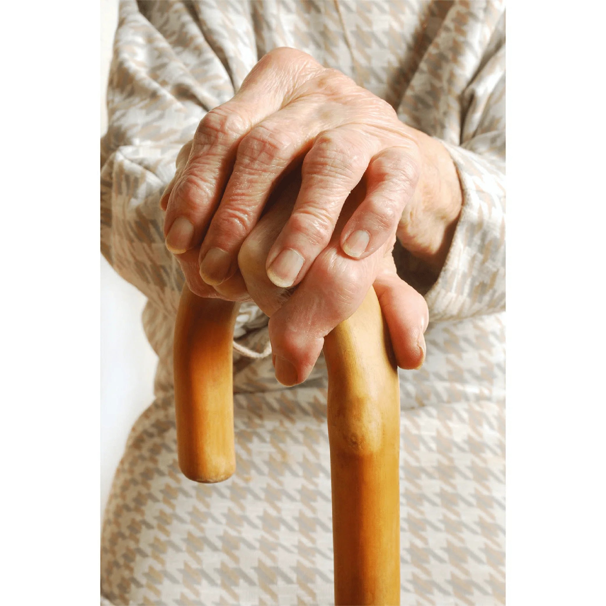 Round Handle 1" Wood Cane, Walnut