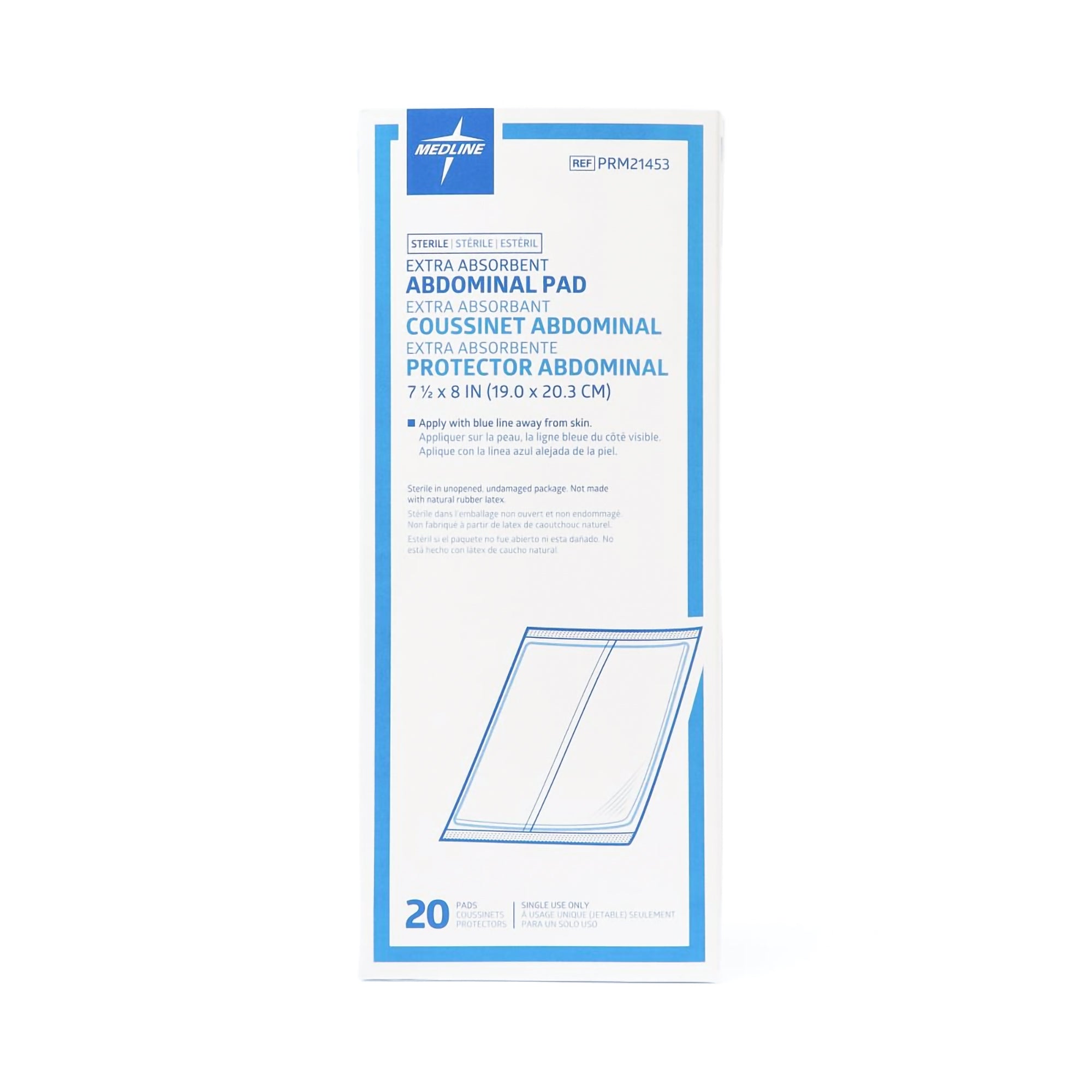 caring abdominal pad 7 1 2 x 8 inch medline essentials abdominal pad mk572282bx