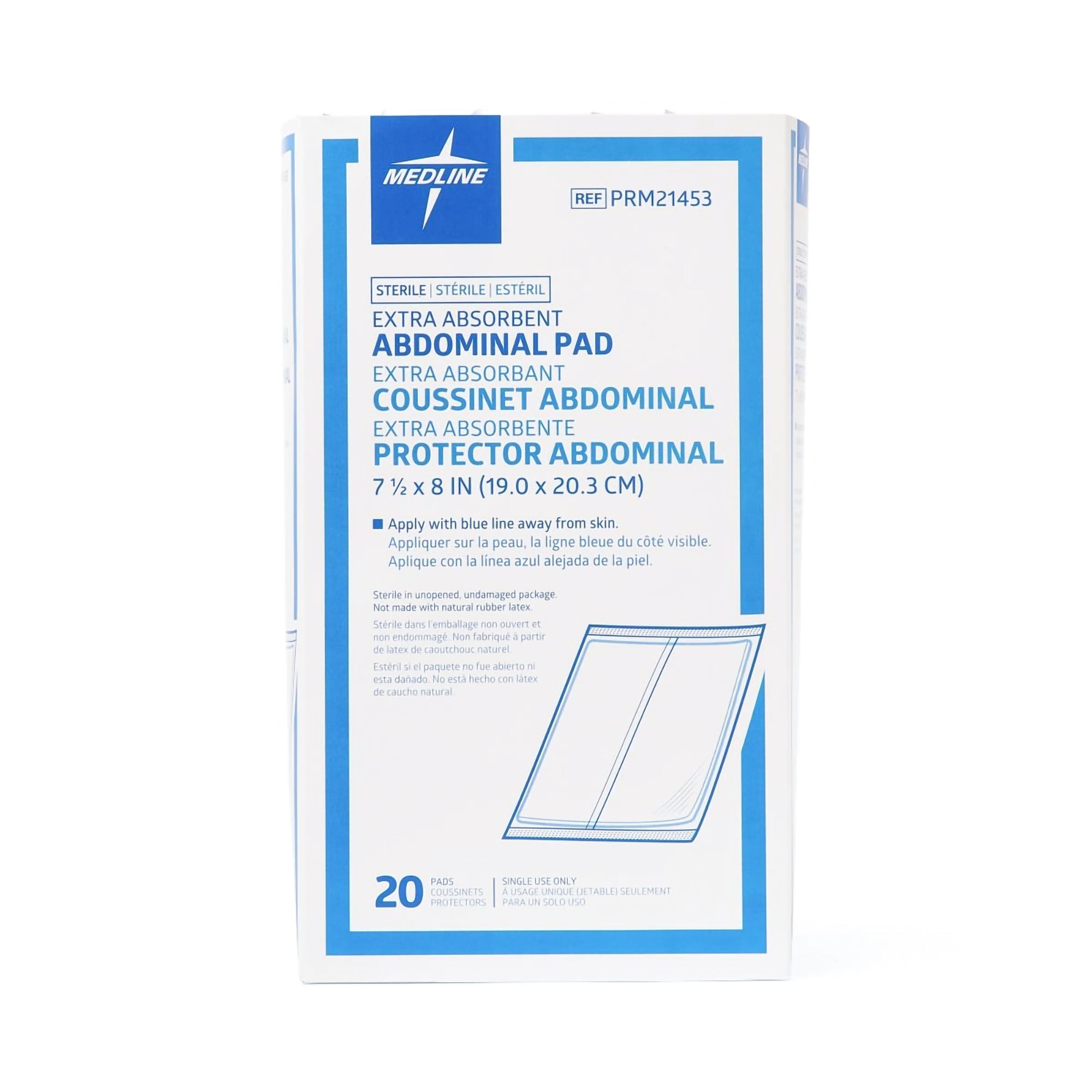 caring abdominal pad 7 1 2 x 8 inch medline essentials abdominal pad mk572282bx