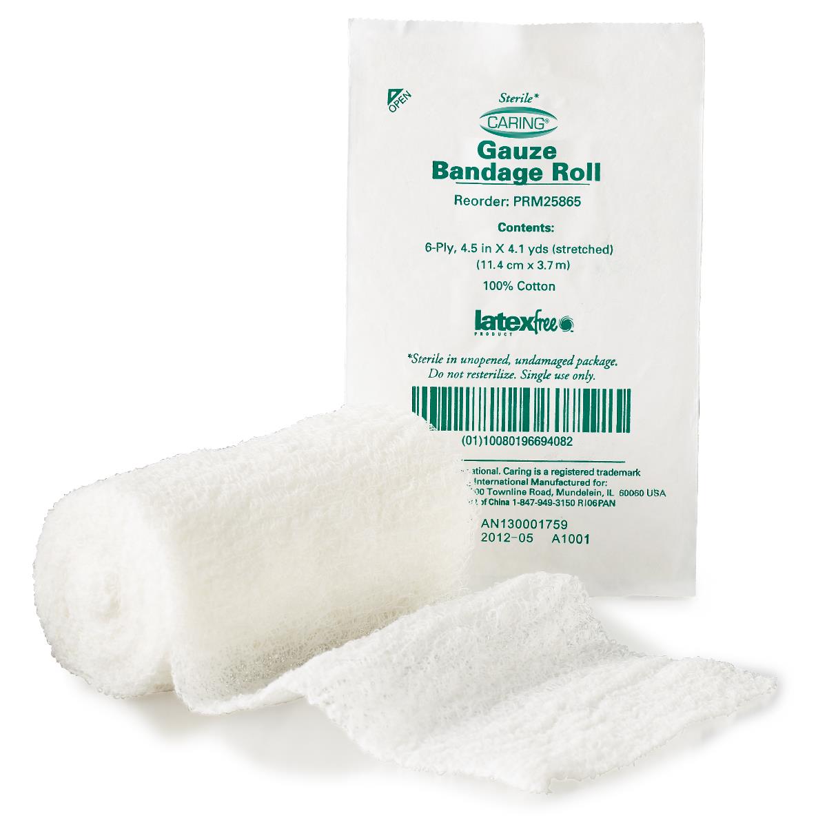 caring sterile fluff bandage roll 4 1 2 inch x 4 1 10 yard 6 ply medline essentials fluff bandage roll mk747085ea