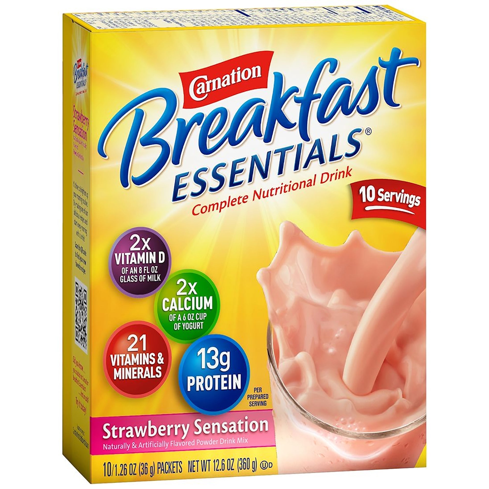 carnation breakfast essentials strawberry nutritional drink carnation breakfast essentials oral supplement mk714273bx