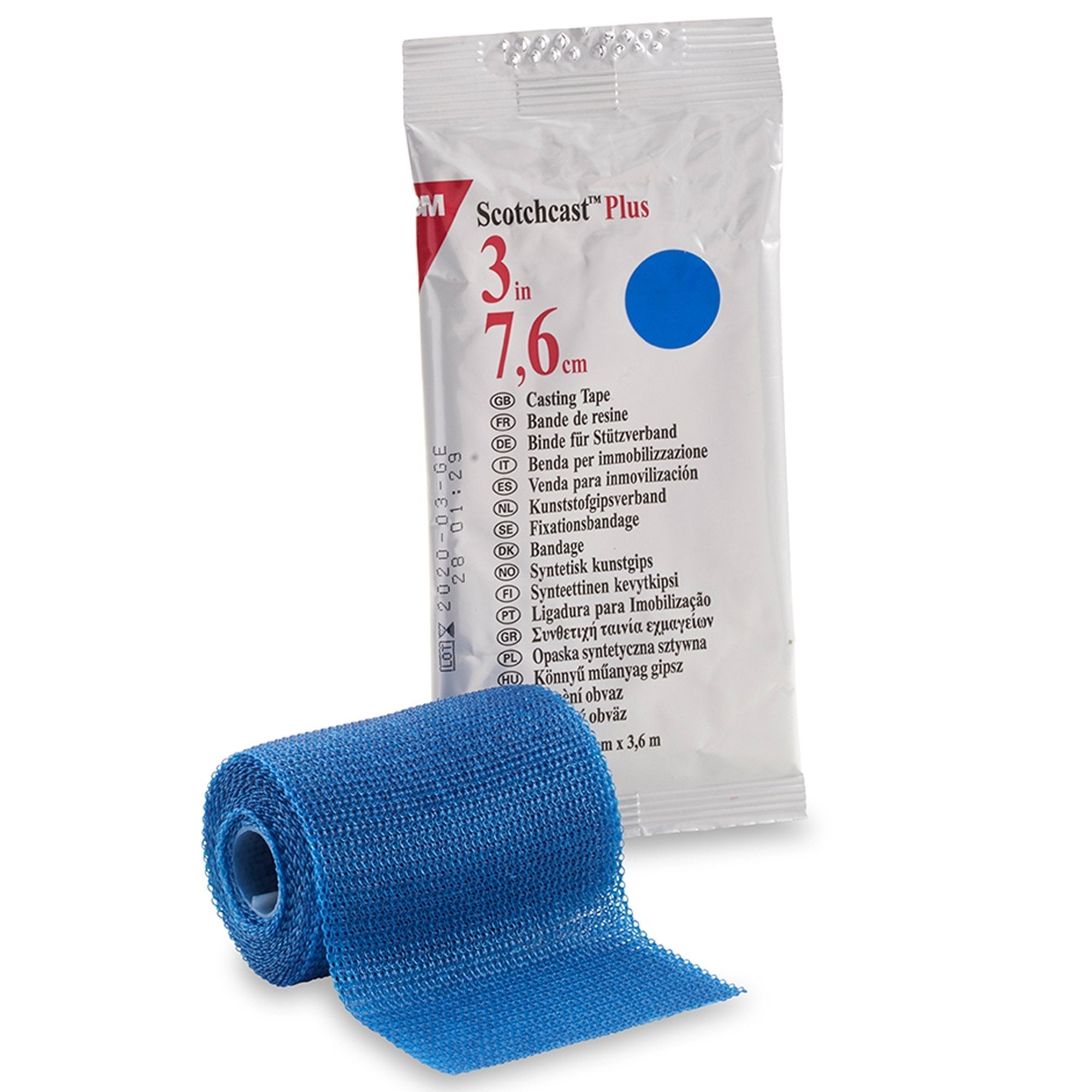 Cast Tape 3M Scotchcast Plus 3 Inch X 12 Foot Fiberglass / Resin Blue
