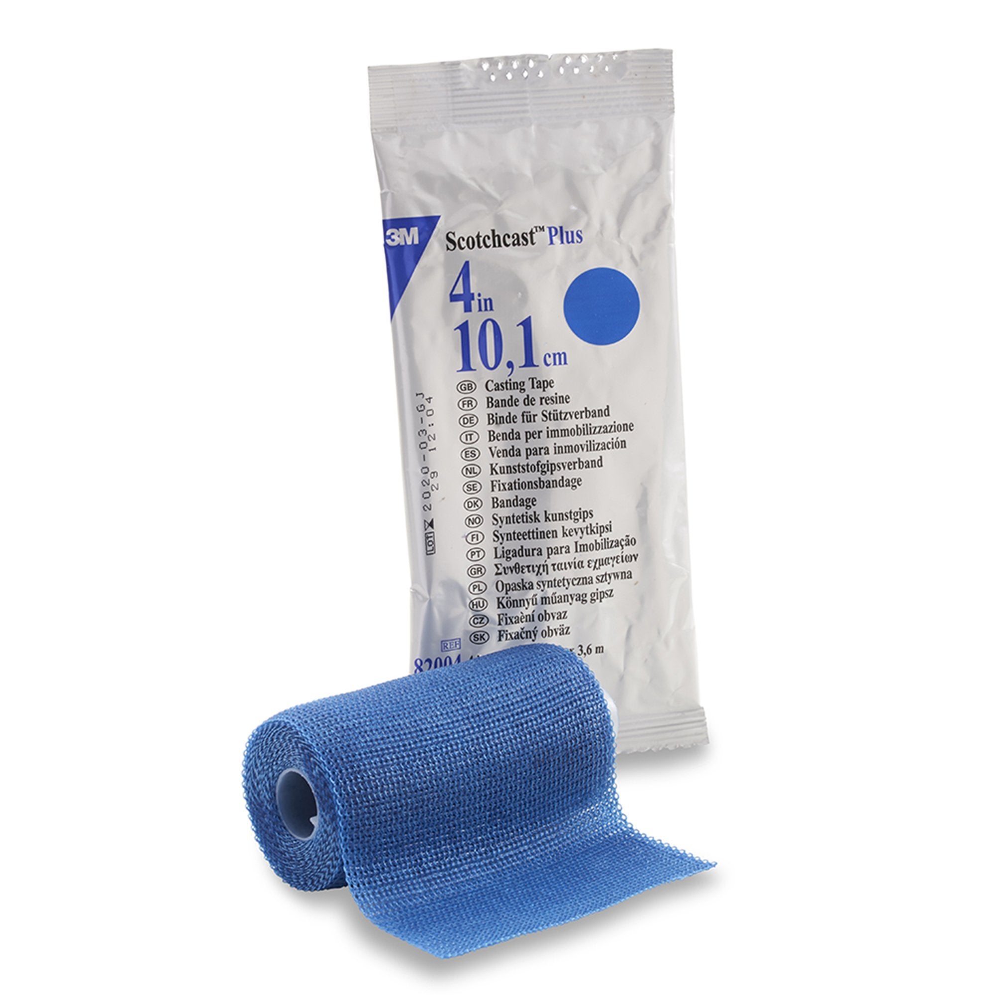 Cast Tape 3M Scotchcast Plus 4 Inch X 12 Foot Fiberglass / Resin Blue