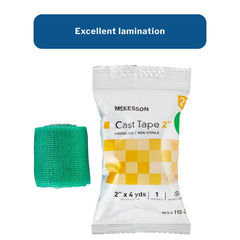 cast tape mckesson 2 inch x 12 foot fiberglass green packaging type box