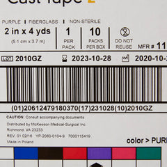 Cast Tape McKesson 2 Inch X 12 Foot Fiberglass Purple, Packaging Type- Box
