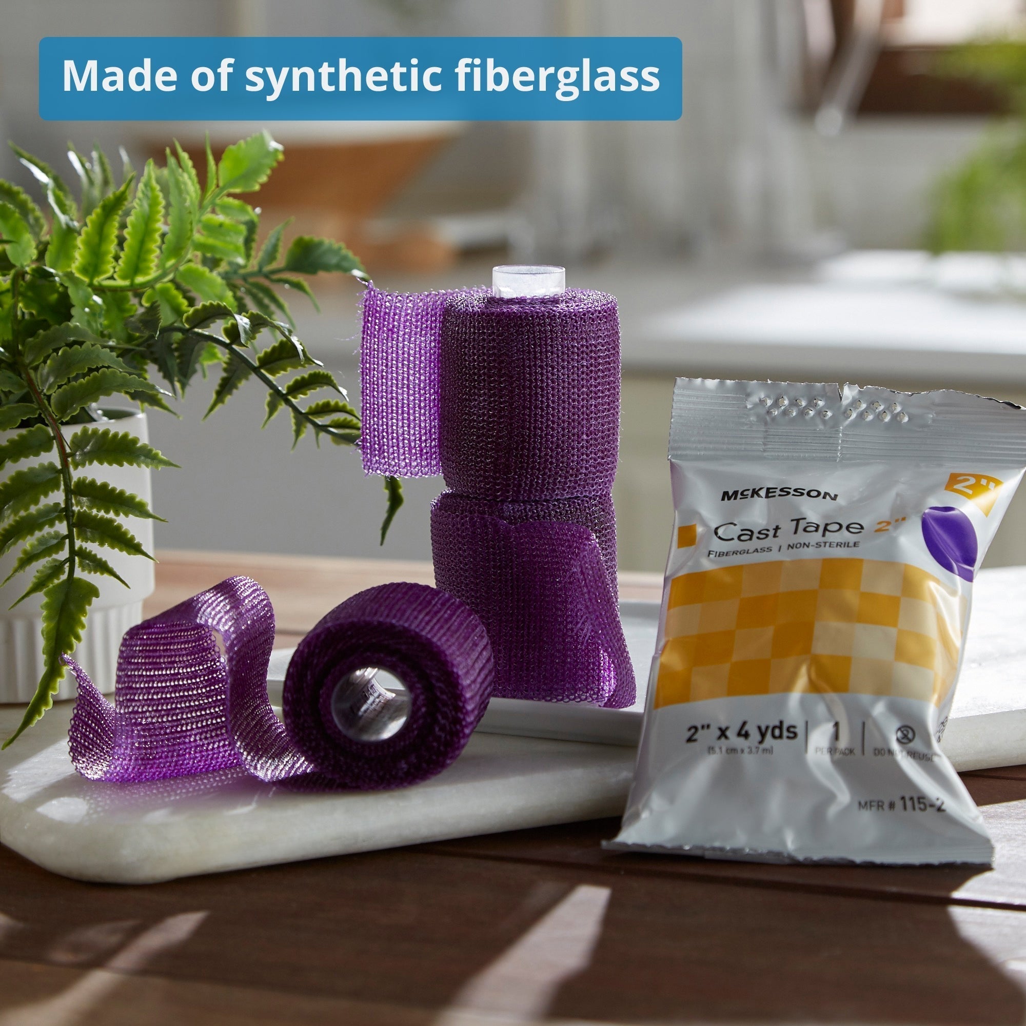 cast tape mckesson 2 inch x 12 foot fiberglass purple packaging type box