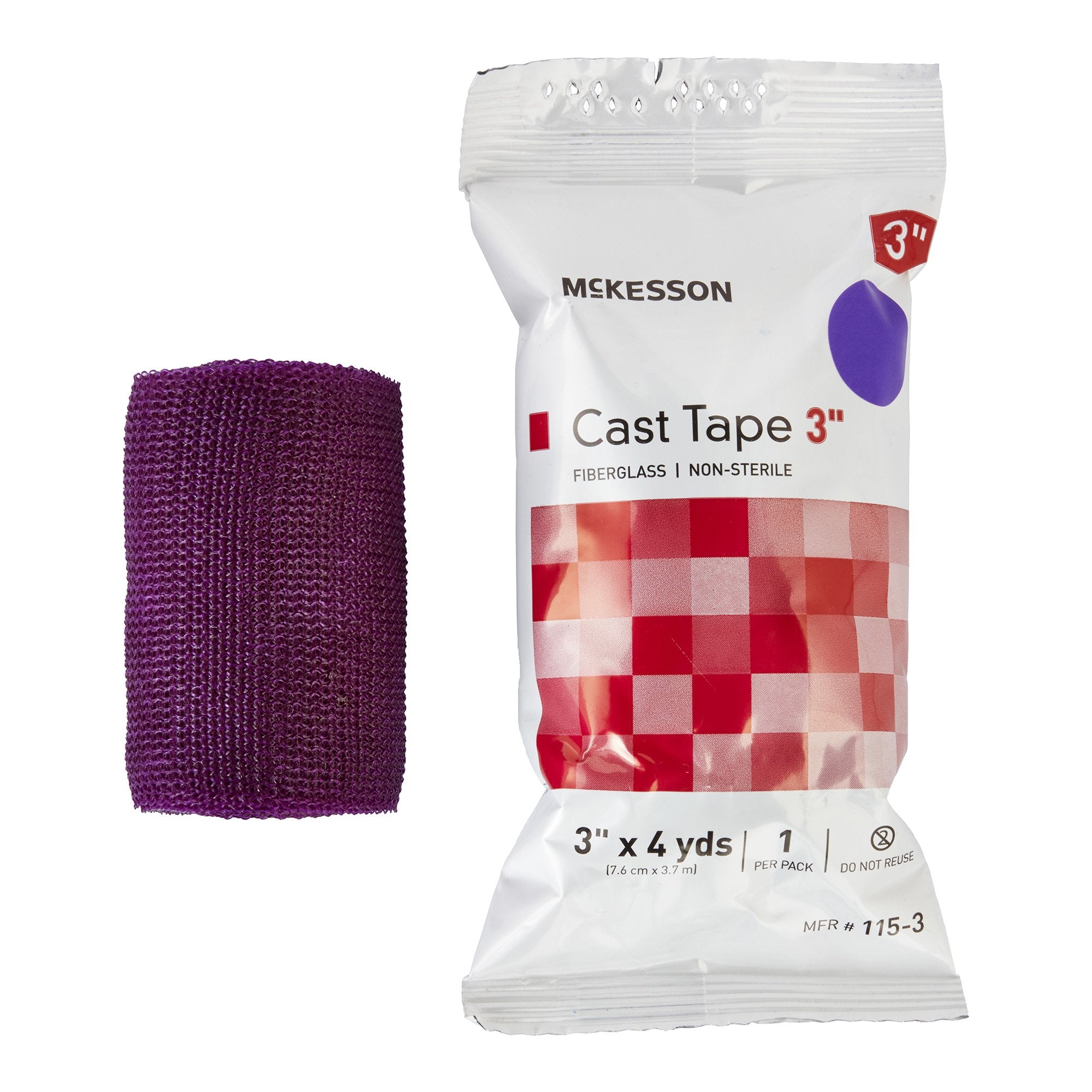 Cast Tape McKesson 3 Inch X 12 Foot Fiberglass Purple