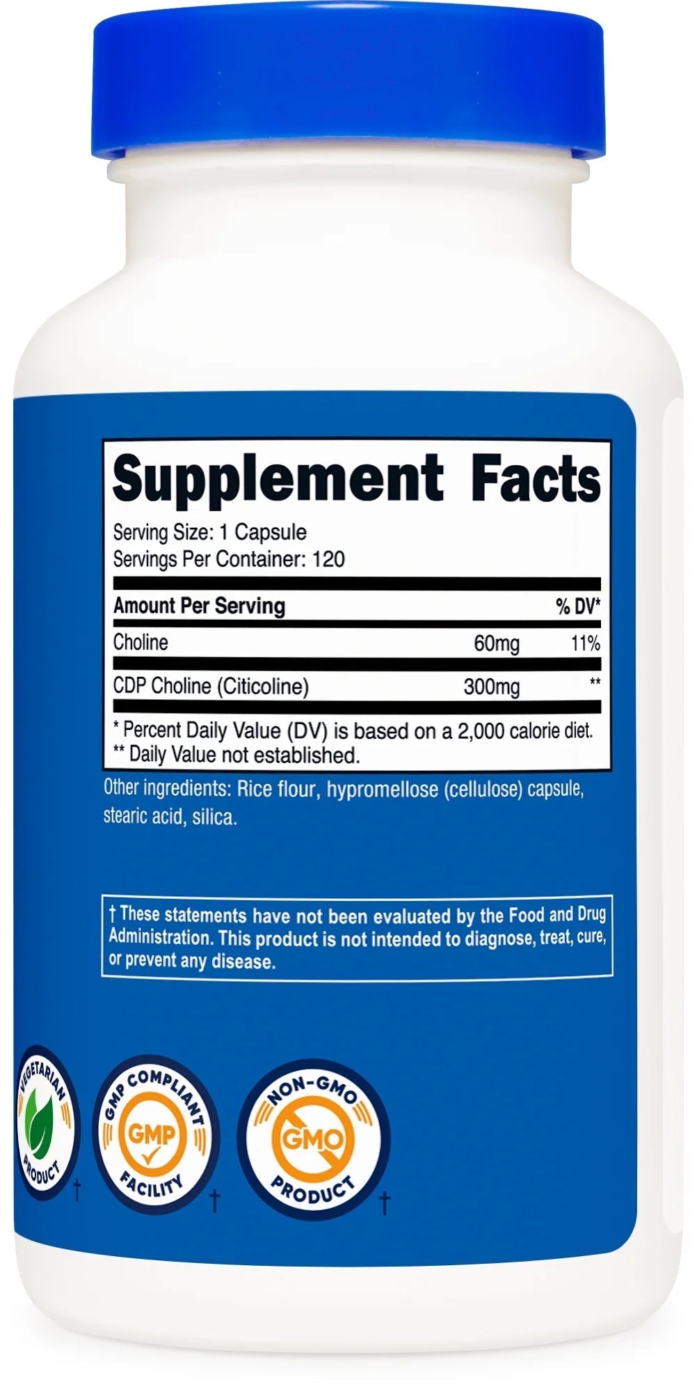 CDP Choline, Citicoline, 300 Mg, 120 Capsules,