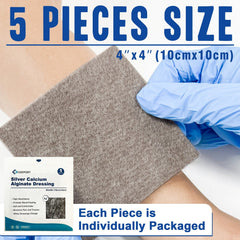 ceeport 2 3 4in 5 10pcs ag silver calcium alginate wound dressing pads soft silver highly absorbent dressings for wound care