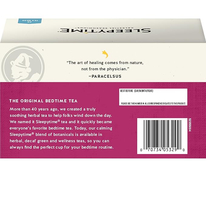 celestial seasonings sleepytime echinacea complete care wellness tea 20 tea bags case of 6