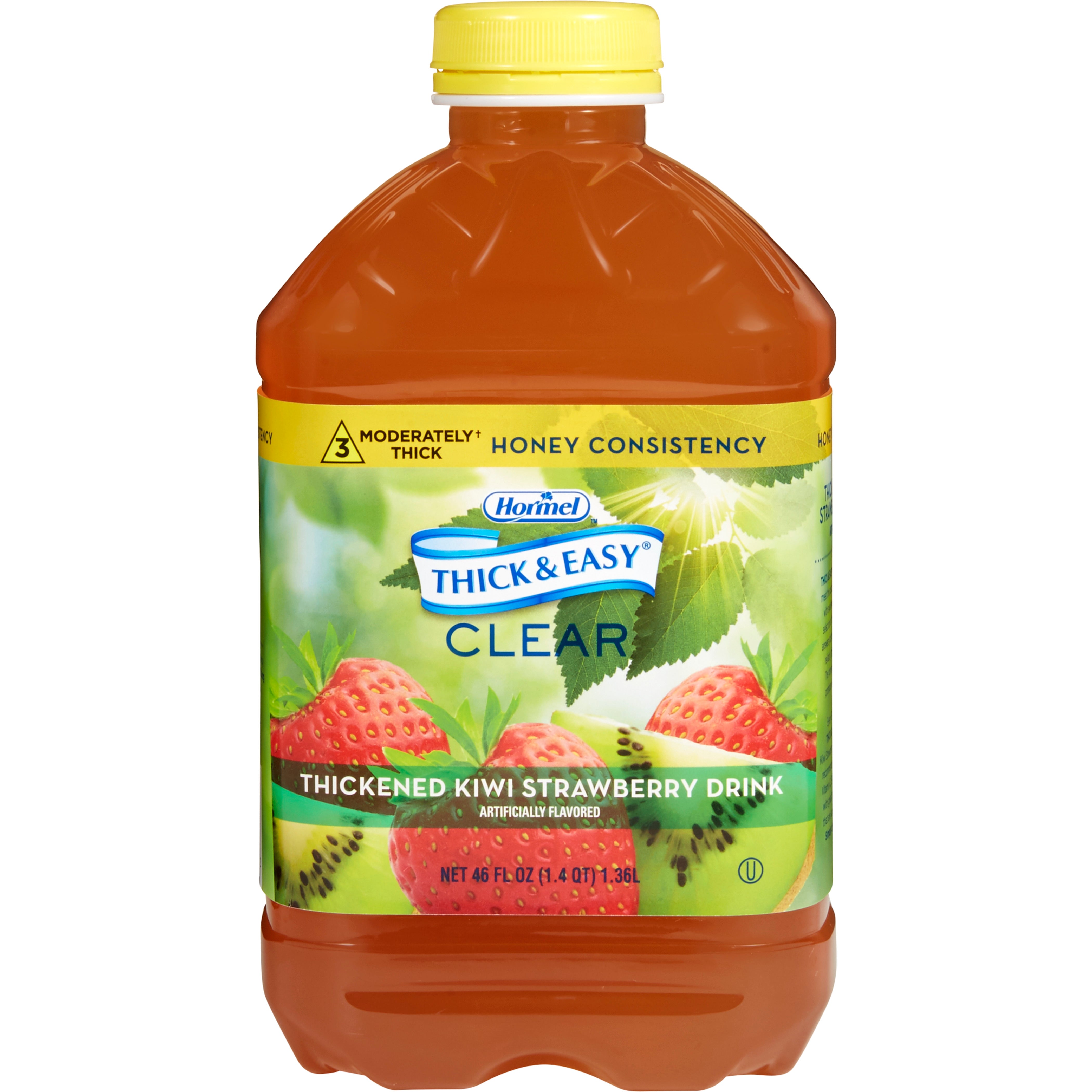 Thickened Beverage Thick & Easy® 46 oz. Bottle Kiwi Strawberry Flavor Liquid IDDSI Level 3 Moderately Thick/Liquidized