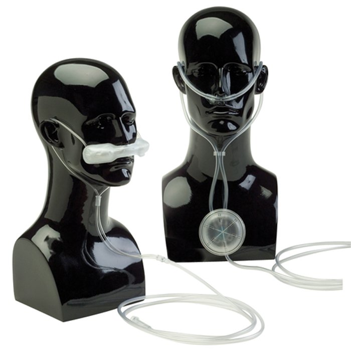 ETCO2 Nasal Sampling Cannula with O2 Delivery Oxymizer Adult Mustache Style Nasal Prong 6 Foot O2 Line