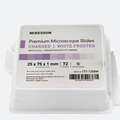 Charged Microscope Slide McKesson 25 X 75 X 1 mm White Frosted End
