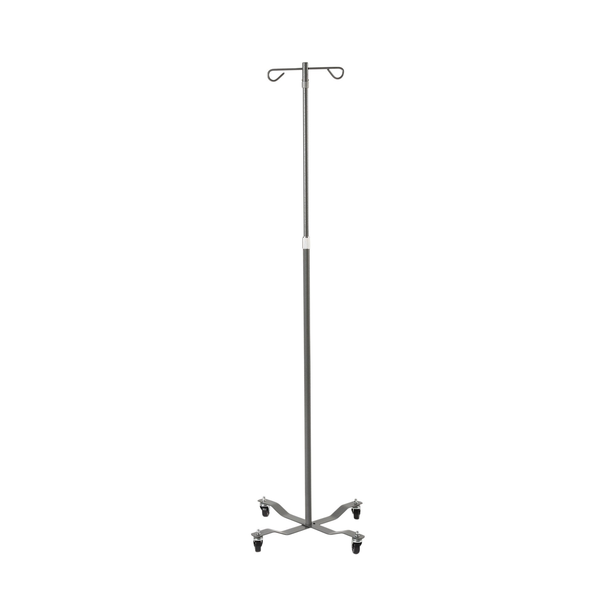 IV Stand Floor Stand McKesson 2-Hook 4-Legs, Rubber Wheels